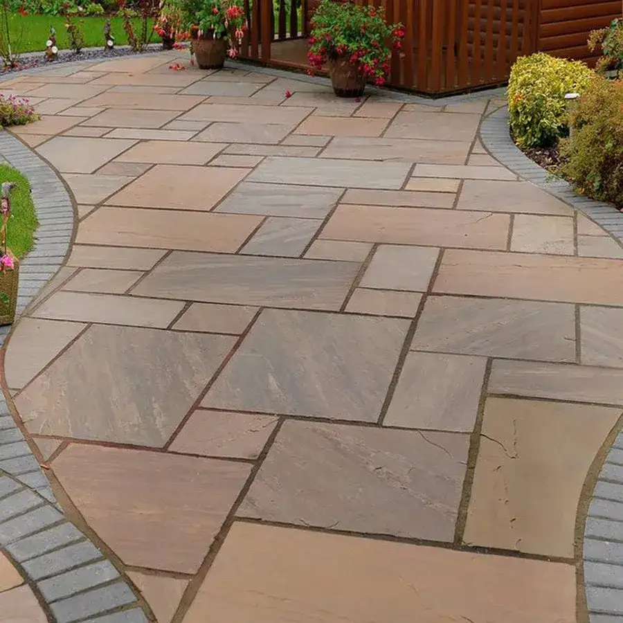 Autumn Brown Indian Sandstone Paving 900x600 22mm Cal. From £25.75/m2 - Image 3