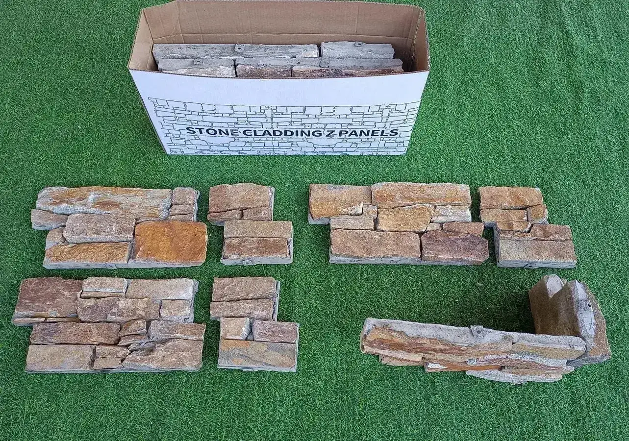 Autumn Gold Stone Cladding Z Tiles Clad Panels Cement Backing From £65.39/m2 - Image 4