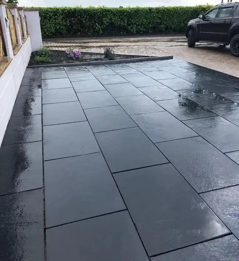 Black Limestone Paving Midnight Sawn 900x600 22mm From £22.60/m2 - Image 3