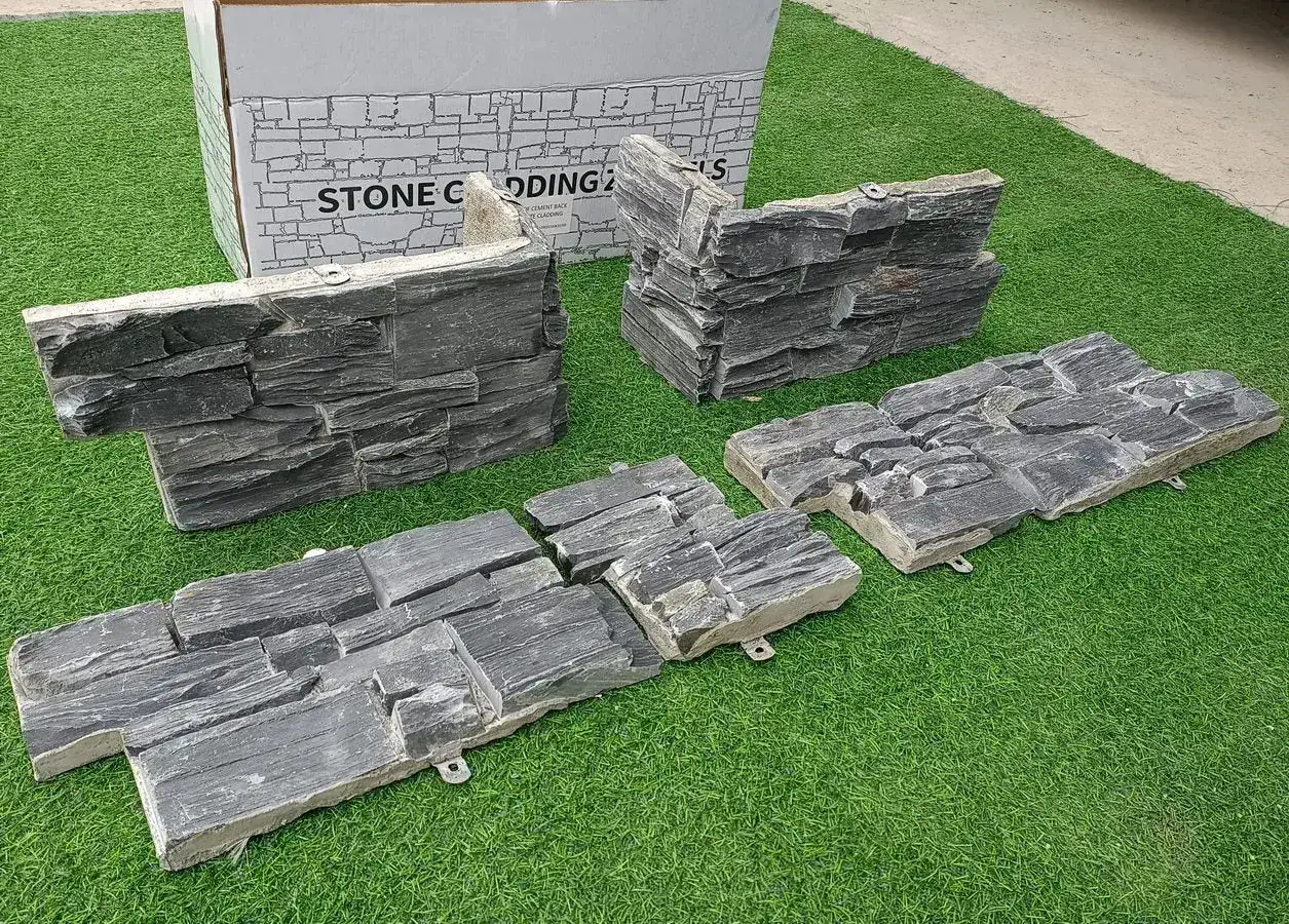 Black Slate Stone Cladding Z Tiles Clad Panels Cement Backing From £65.39/m2 - Image 4