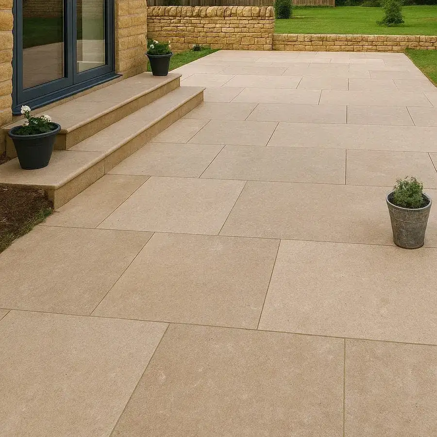 Sinai Pearl Limestone Paving Honed & Tumbled 900x600x20 From £42.58/m2 - Image 6
