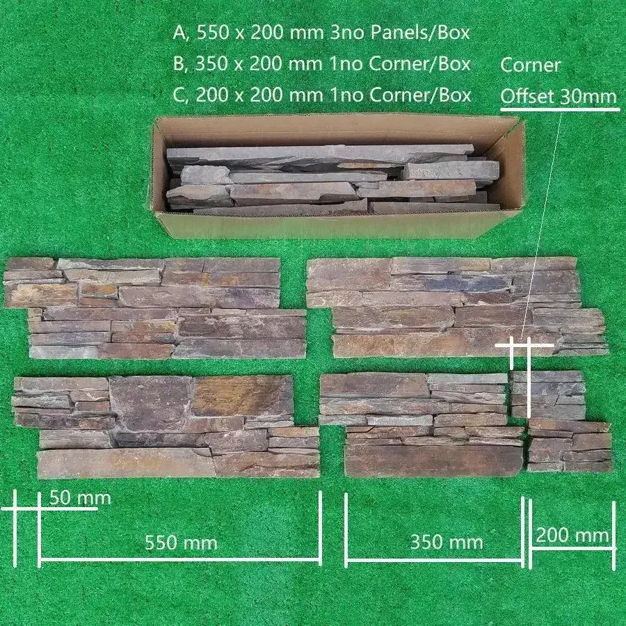 Stone Cladding Multicolour Slate Z Tiles Clad Panels 550 x 200 From £48.58/m2 - Image 4