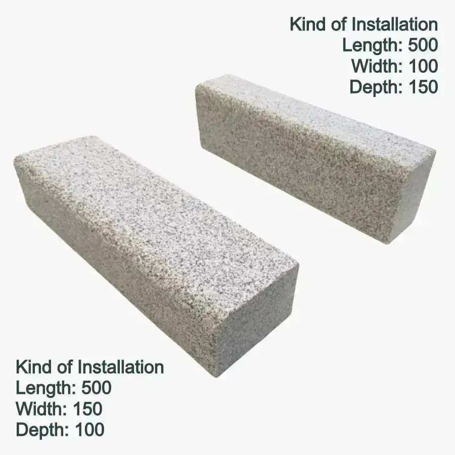 Granite Kerbs Edging Stones Silver Grey 500x150x100 From £10.99 - Image 3