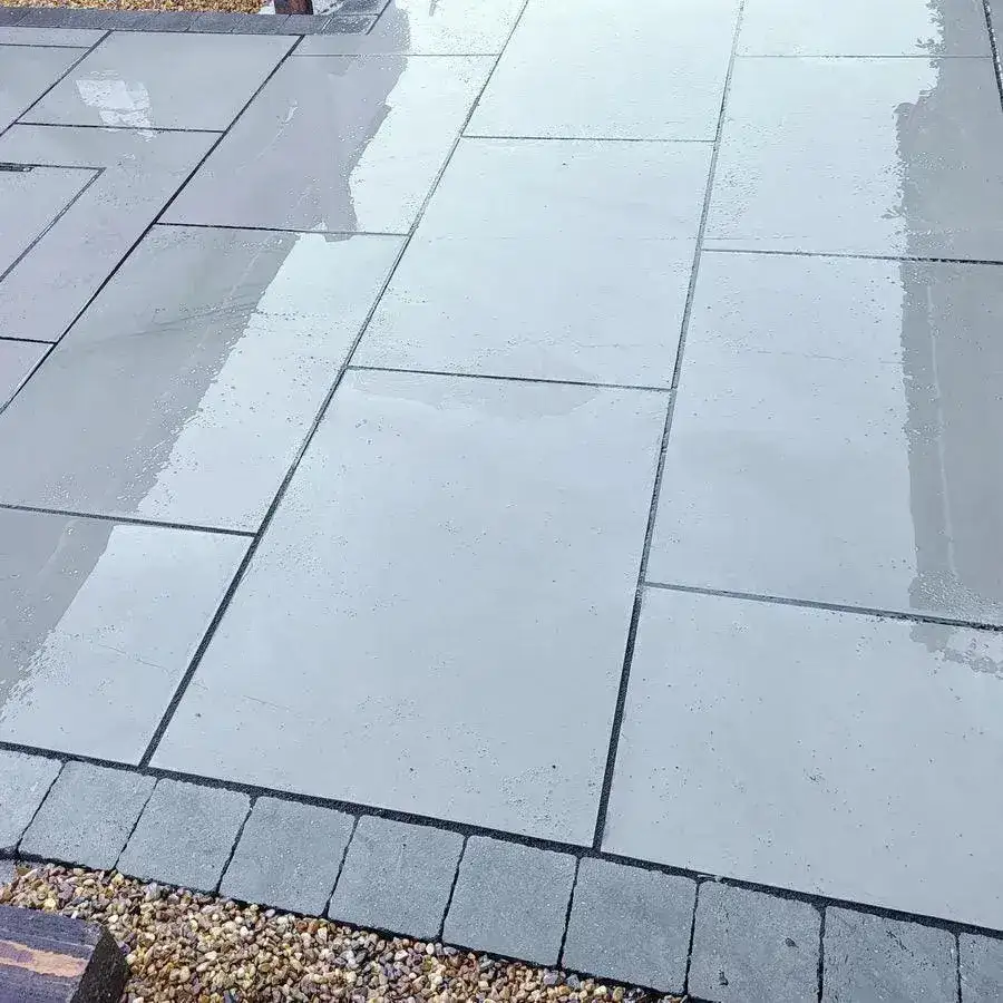 Kandla Grey Smooth Indian Sandstone Paving Sawn & Honed 900x600 From £26.69/m2 - Image 3
