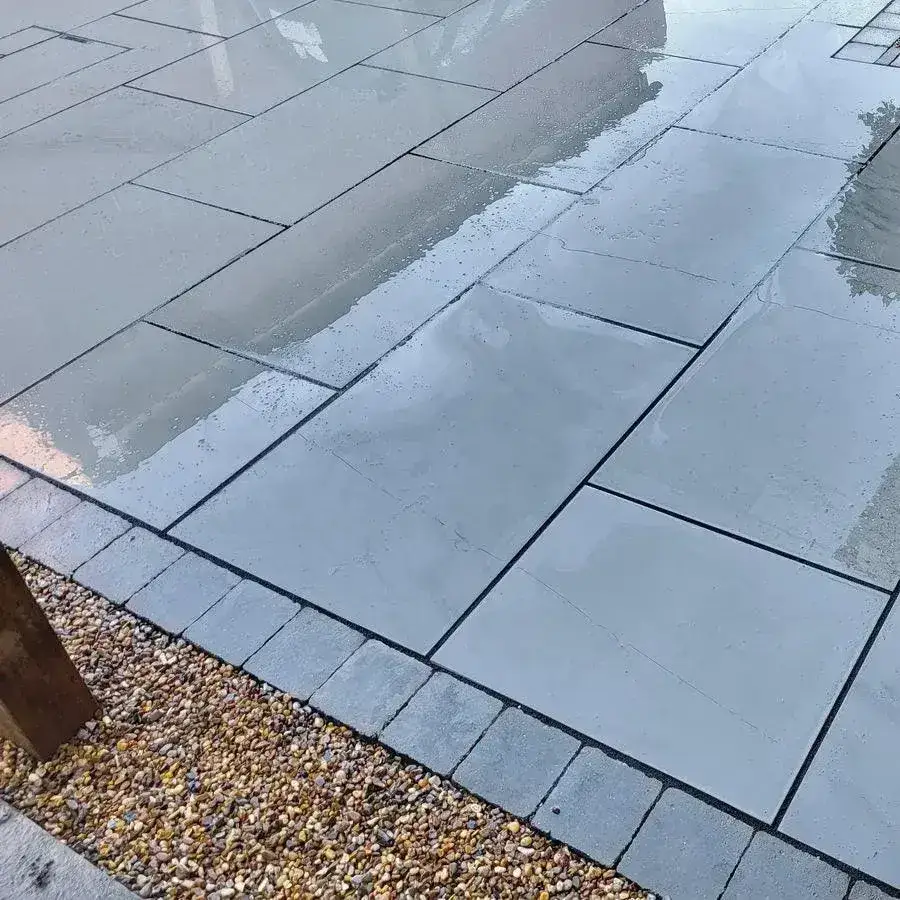 Kandla Grey Smooth Indian Sandstone Paving Sawn & Honed 900x600 From £26.69/m2 - Image 4