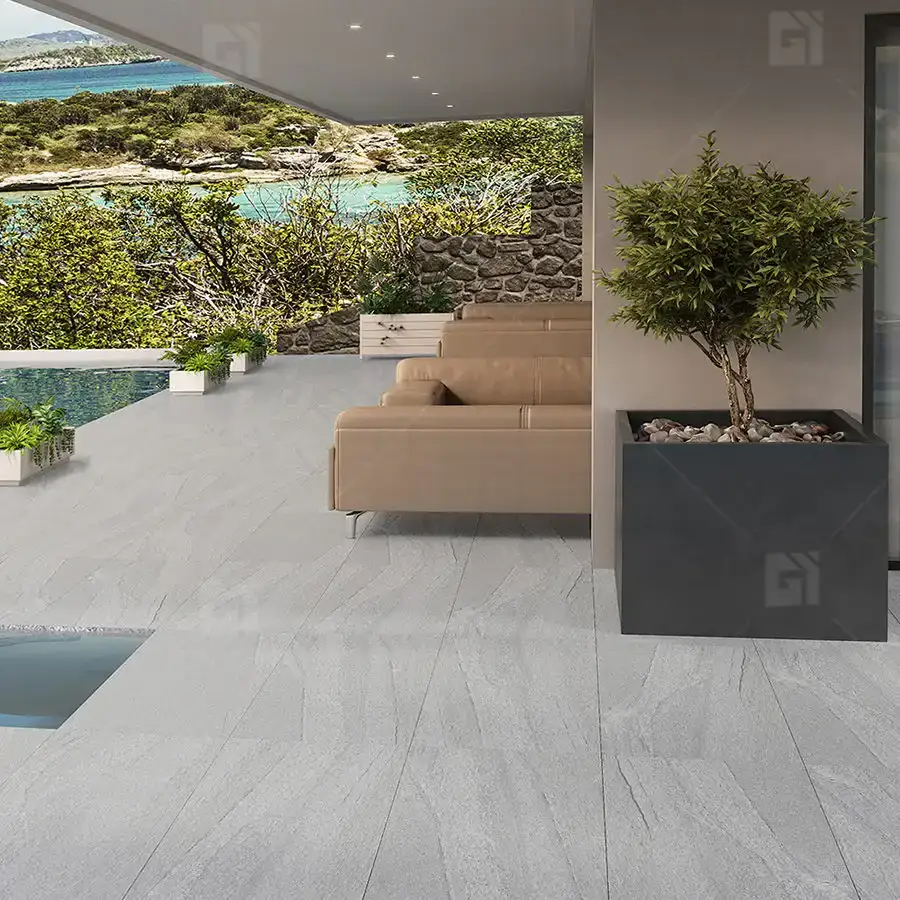 Mid Grey Porcelain Paving Tiles Full-Body Coloured 900x600x20 From £19.89/m2 - Image 3