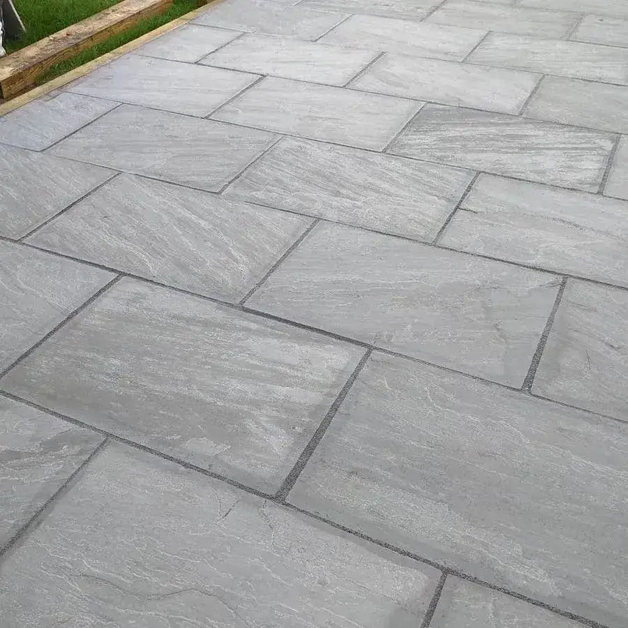 Kandla Grey Indian Sandstone Paving Slabs 900x600 22mm Cal. From £23.70/m2 - Image 6