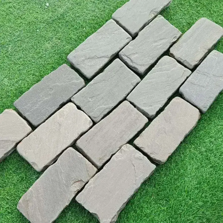 Kandla Grey Sandstone Tumbled Cobbles 200x100x50mm From £41.99/m2 - Image 3