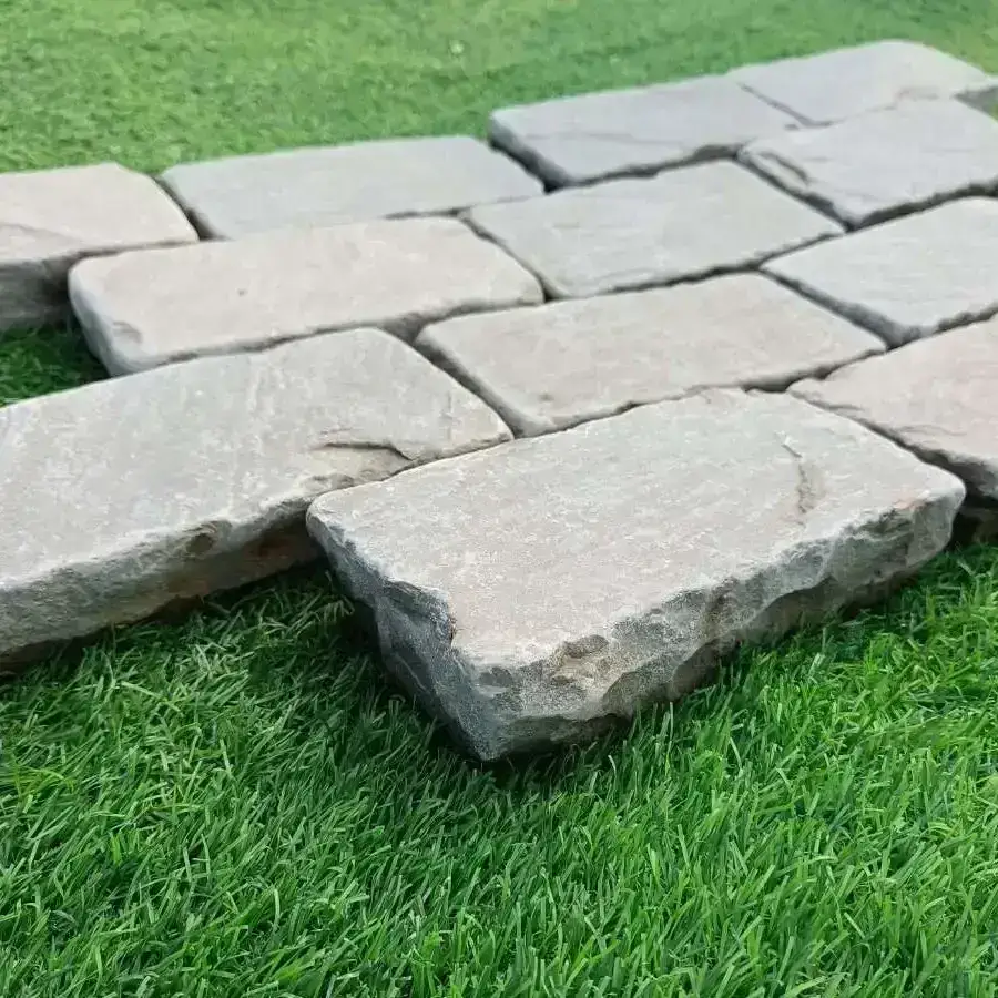 Kandla Grey Sandstone Tumbled Cobbles 200x100x50mm From £41.99/m2 - Image 4