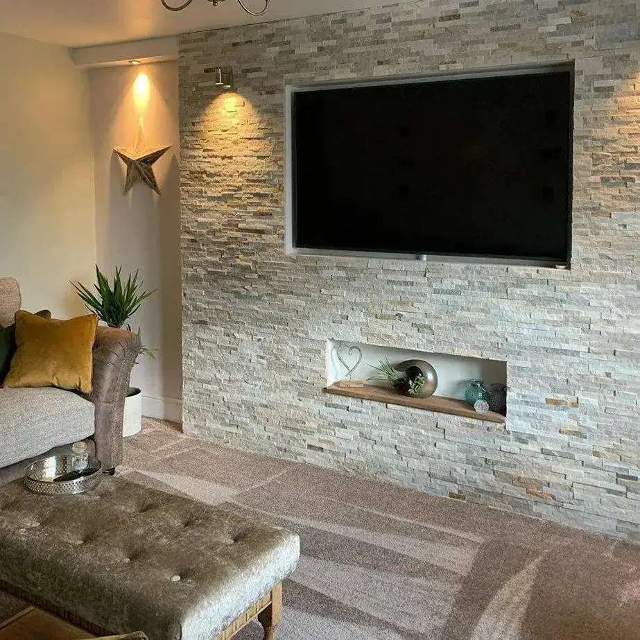 Oyster Quartz Split Face Tiles Cladding 360x100 From £26.69/m2 - Image 6