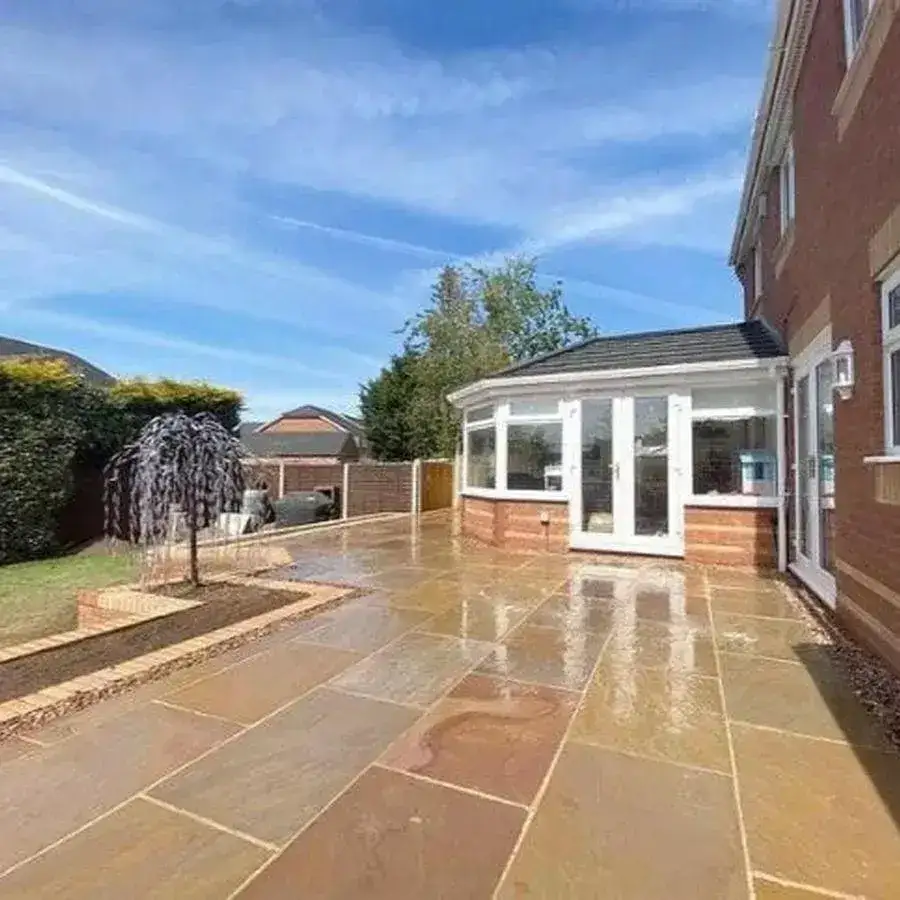 Raj Green Indian Sandstone Paving 900x600 22mm Cal. From £24.50/m2 - Image 3