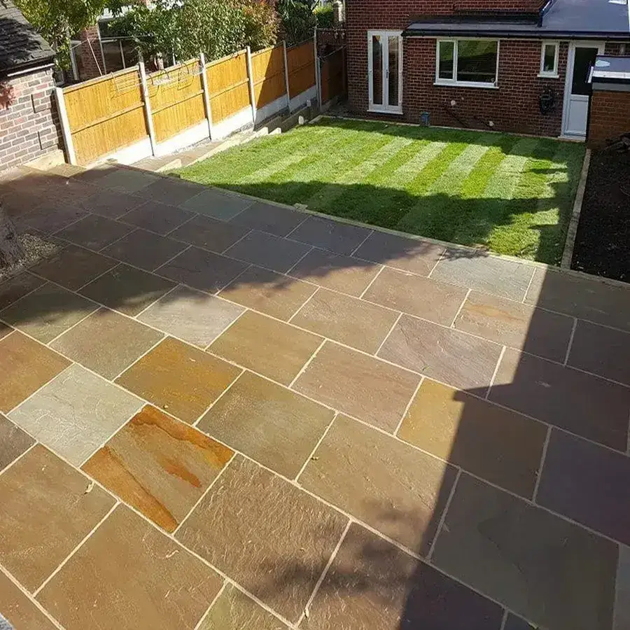 Raj Green Indian Sandstone Paving 900x600 22mm Cal. From £24.50/m2 - Image 5
