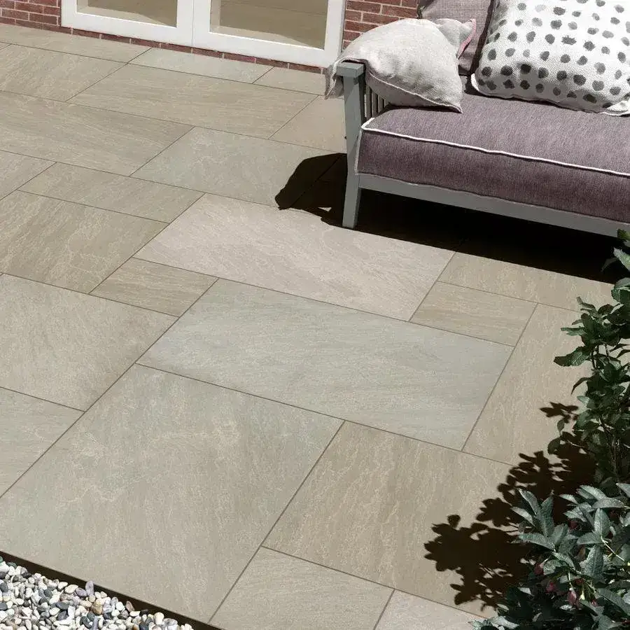 Raj Green Porcelain Paving Slabs 900x600x20 From £18.89/m2 - Image 2