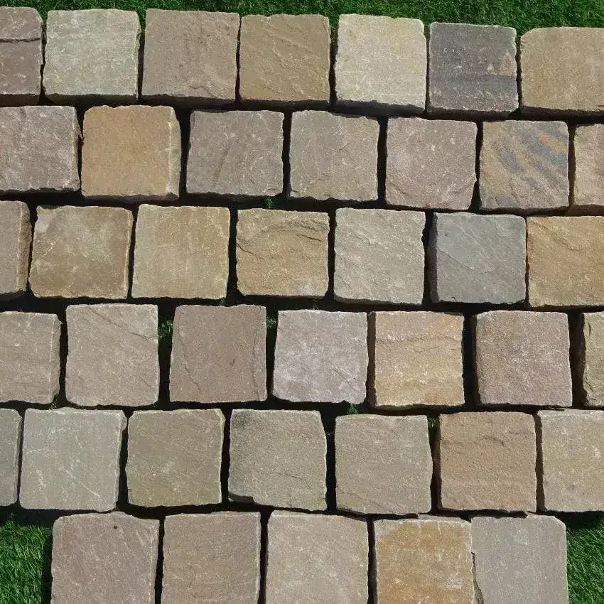 Raj Green Indian Sandstone Cobble Setts 100x100x50mm From £45.00/m2 - Image 3