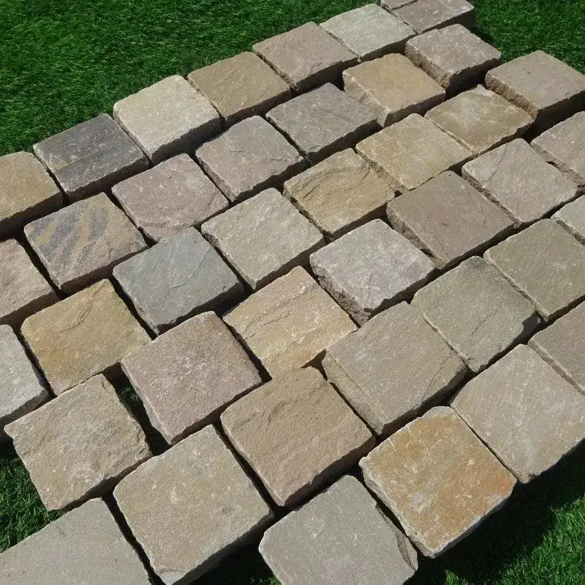 Raj Green Indian Sandstone Cobble Setts 100x100x50mm From £45.00/m2 - Image 4