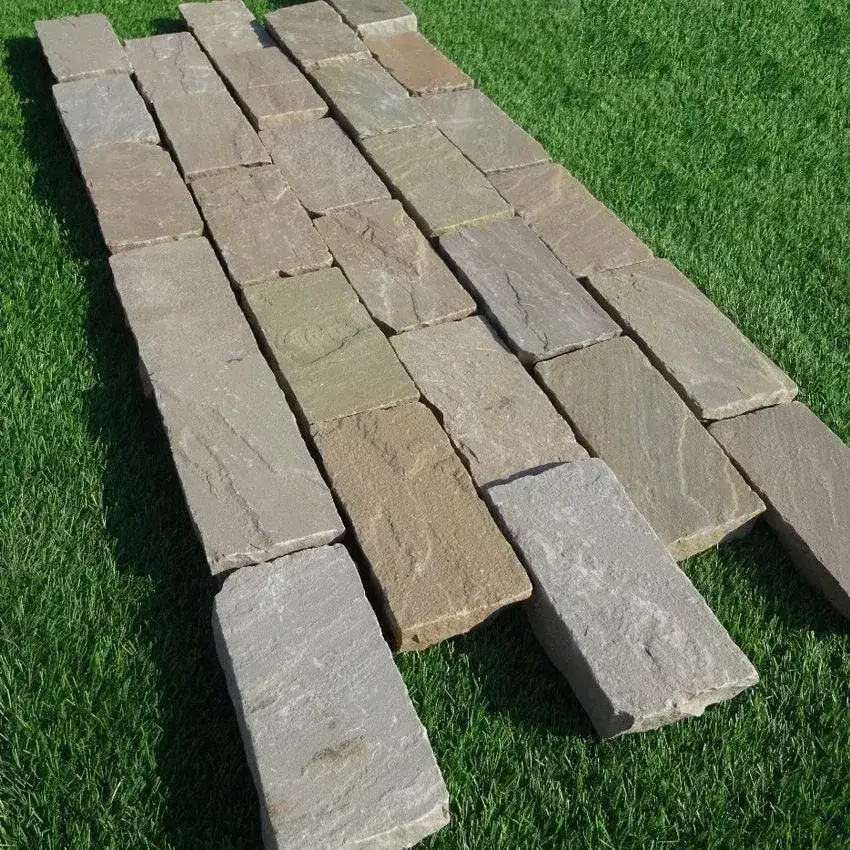 Raj Green Indian Sandstone Cobble Setts 200x100x50mm From £45.99/m2 - Image 4