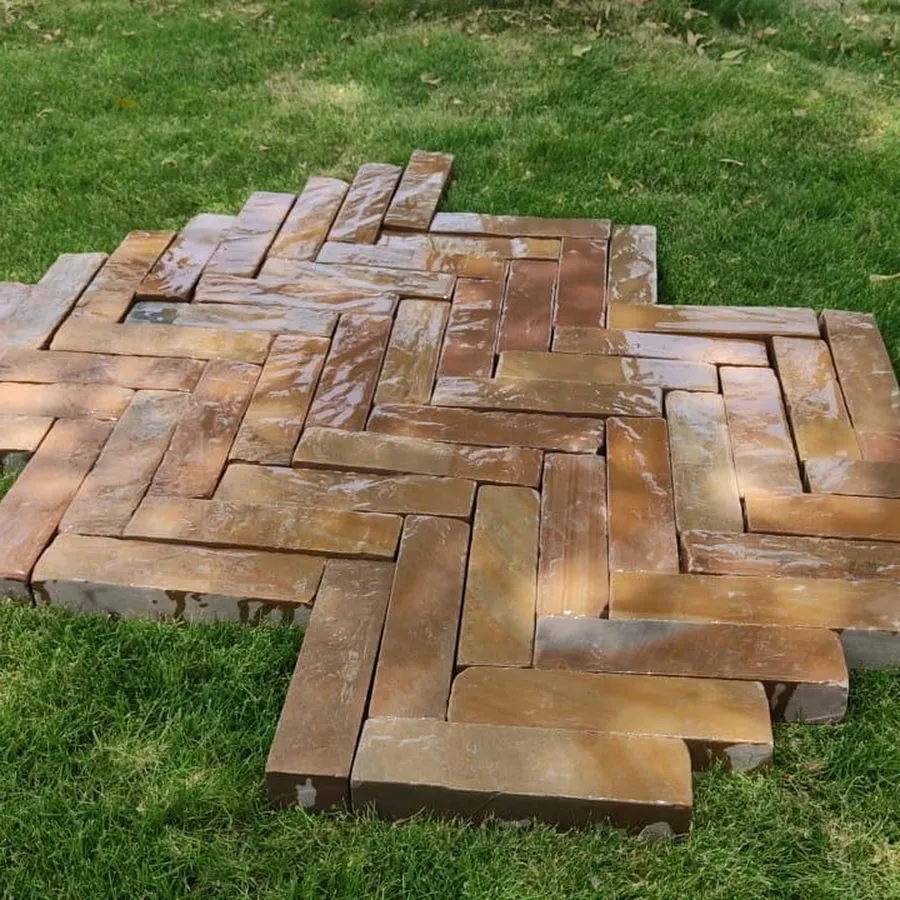 Raj Green Indian Sandstone Tumbled Pavers 200x50x40mm, From £53.99/m2 - Image 3