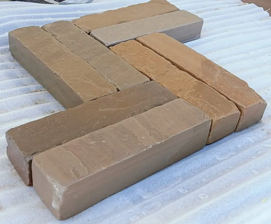 Raj Green Indian Sandstone Tumbled Pavers 200x50x40mm, From £53.99/m2 - Image 4