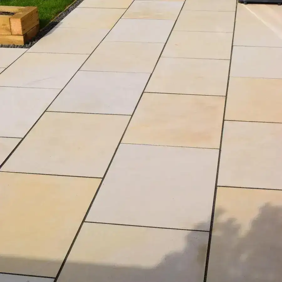Smooth Indian Sandstone Paving Fossil Mint Honed Sawn 600x600 From £24.39/m2 - Image 4
