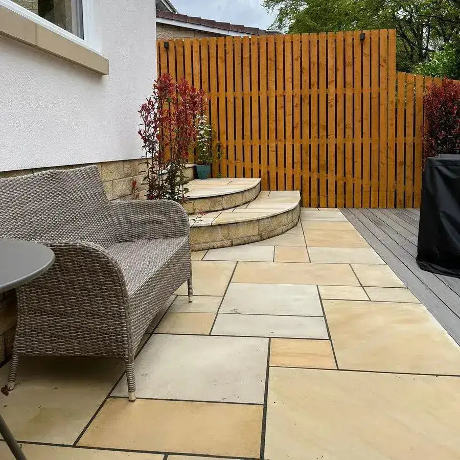 Fossil Mint Indian Sandstone Paving Smooth Honed Sawn Patio Packs From £24.19/m2 - Image 3