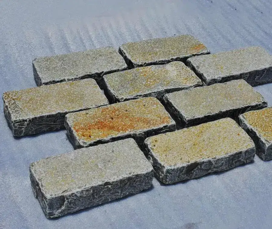 Tandur Yellow Limestone Cobbles & Setts Tumbled 200x100x50 From £48.80/m2 - Image 5