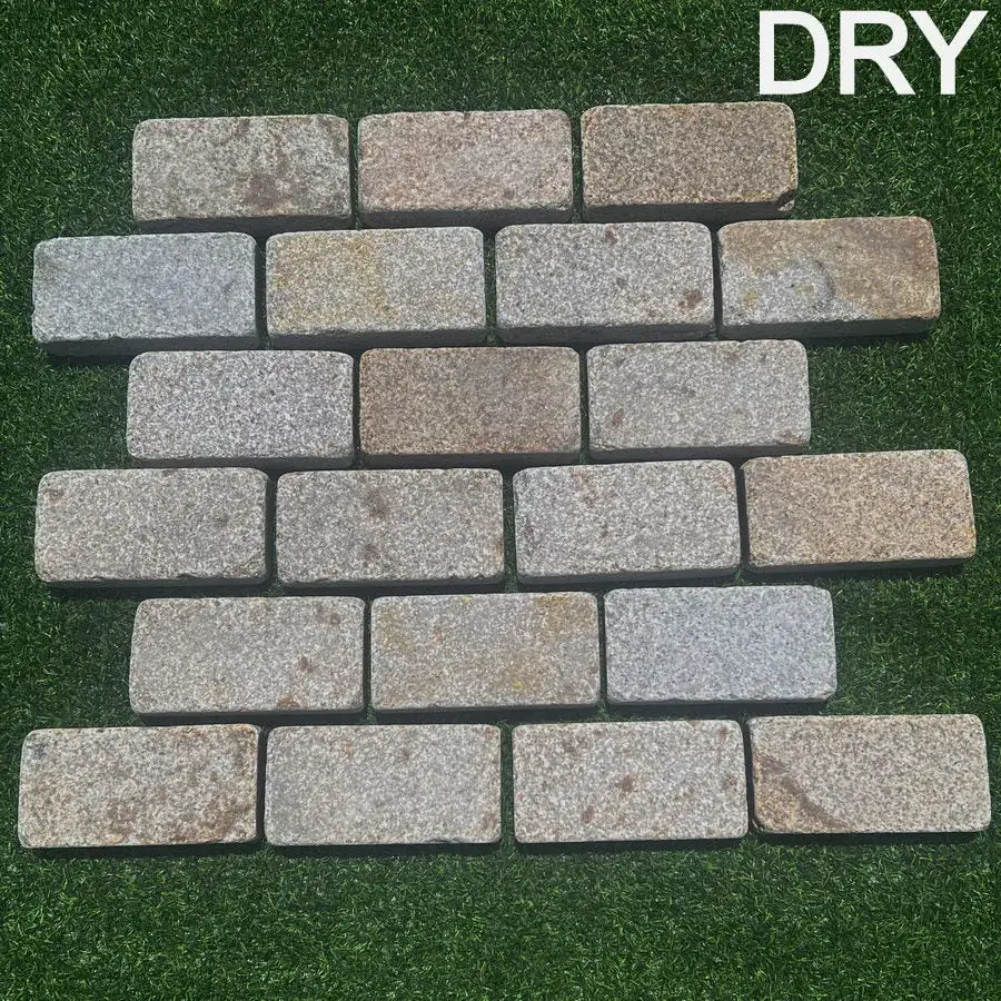 Yellow Gold Granite Setts Sawn Tumbled 200x100x50mm From £54.69/m2 - Image 3